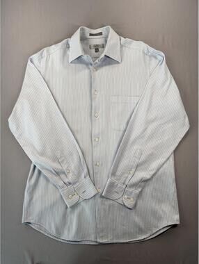 XMI | 16-34/35 | Blue Pin Stripe Button Down Dress Shirt